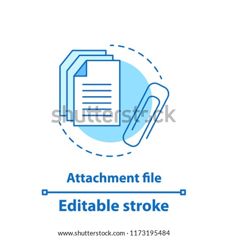 File attachment test concept icon. Attach document idea thin line illustration. Email attachment. Vector isolated outline drawing. Editable stroke