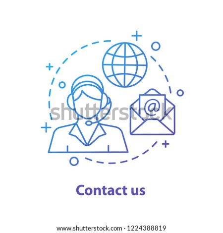 Contact us concept icon. Information center. Hotline, helpdesk. Call center idea thin line illustration. Customer service. Vector isolated outline drawing