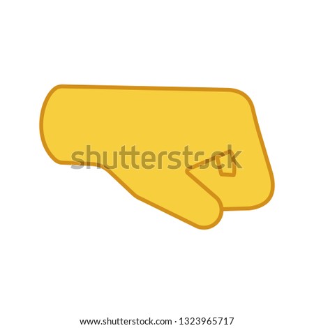 Right fist emoji color icon. Right-facing fist. Fist-bump. Brofist. Isolated vector illustration