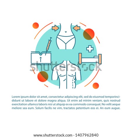 Liposuction article page vector template. Fat removal surgery. Brochure, magazine, booklet design element with linear icons and text boxes. Print design. Concept illustrations with text space