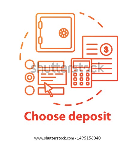 Choose deposit concept icon. Savings idea thin line illustration. Investment contract. Choosing financial plan. Calculating profits, pros and cons. Vector isolated outline drawing