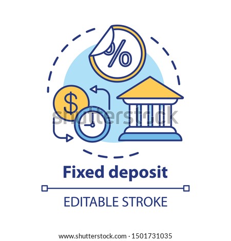 Savings concept icon. Fixed deposit idea thin line illustration. Creating investment account. Getting bigger profits, interest until maturity date. Vector isolated outline drawing. Editable stroke