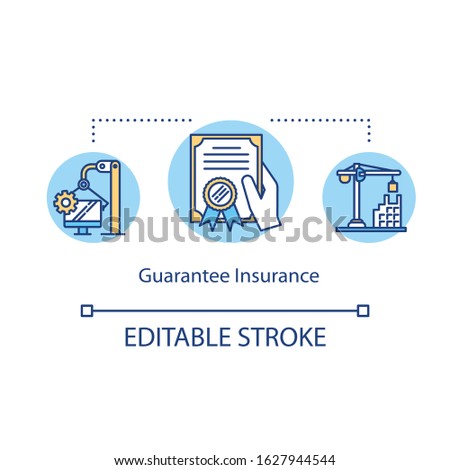 Guarantee insurance concept icon. Trust fund. Share holder. Corporate property. Fidelity investment idea thin line illustration. Vector isolated outline RGB color drawing. Editable stroke
