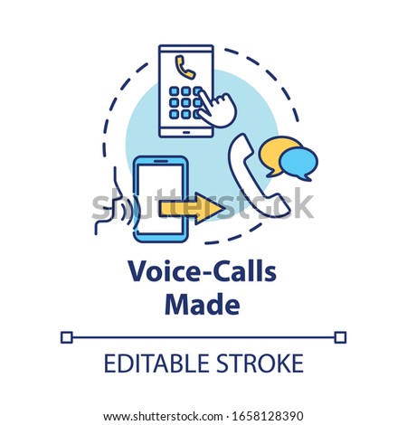 Voice-calls made concept icon. Chating with smartphone. Mobile phone service. Network connection. Roaming idea thin line illustration. Vector isolated outline RGB color drawing. Editable stroke