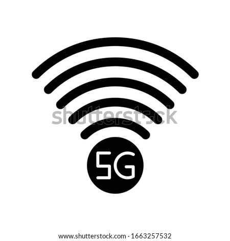 5G signal indicator black glyph icon. Internet connection quality. Mobile cellular network. Wireless technology. Silhouette symbol on white space. Vector isolated illustration