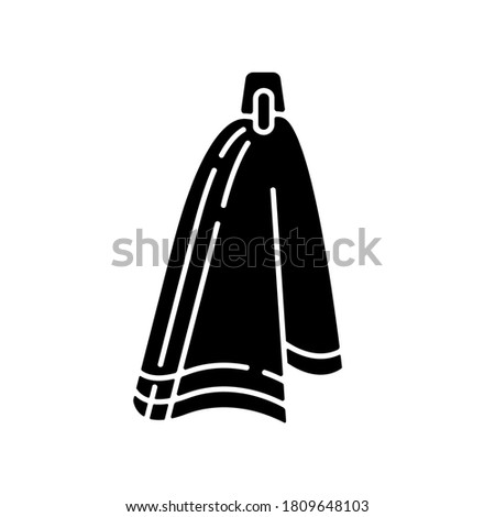 Cloth napkin black glyph icon. Responsible consumption, zero waste lifestyle. Anticonsumerism silhouette symbol on white space. Clean reusable kitchen or bath towel vector isolated illustration