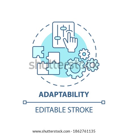 Adaptability concept icon. Creative thinking skills. Adjust ability to different options. Respond to changes idea thin line illustration. Vector isolated outline RGB color drawing. Editable stroke