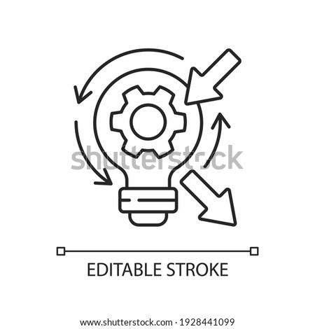 Reflection linear icon. High skill thinking and analysing. Proffesional argumentation. Thin line customizable illustration. Contour symbol. Vector isolated outline drawing. Editable stroke Stock foto © 