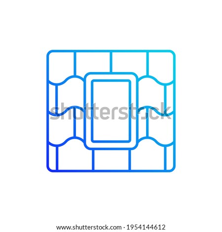 Skylight windows gradient linear vector icon. Outward opening, fixed window set into roofline. Venting skylight. Thin line color symbols. Modern style pictogram. Vector isolated outline drawing