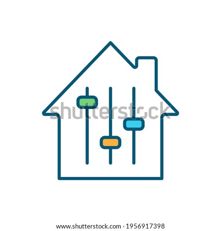 Adjustable-rate mortgage RGB color icon. Variable-rate mortgage. House purchasing. Fixed initial interest rate. Refinancing an existing home loan. Adjustment period. Isolated vector illustration