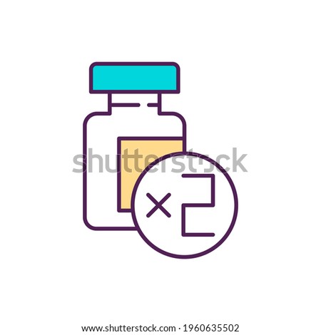Two-dose vaccination RGB color icon. Pandemic control plans. Maximizing vaccine efficiency benefit. Achieving high level protection. Infectious diseases treatment. Isolated vector illustration