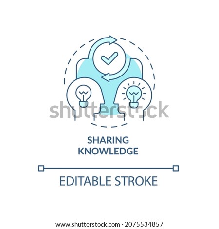 Knowledge transfer concept icon. Information exchange. Skillsharing. Learning and teaching abstract idea thin line illustration. Vector isolated outline color drawing. Editable stroke