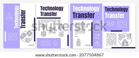 Technology dissemination brochure template. Sharing experience. Flyer, booklet, leaflet print, cover design with linear icons. Vector layouts for presentation, annual reports, advertisement pages