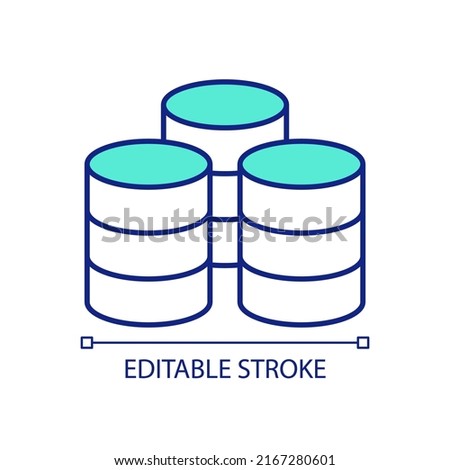 Big data storage RGB color icon. Digital files. High volume of data. Storage architecture and capacity. Isolated vector illustration. Simple filled line drawing. Editable stroke. Arial font used