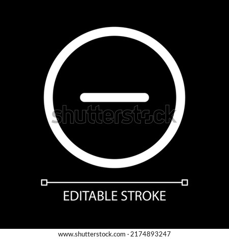 Low volume white linear ui icon for dark theme. Media player control. Remove from playlist. Vector line pictogram. Isolated user interface symbol for night mode. Editable stroke. Arial font used