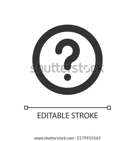 Question mark pixel perfect linear ui icon. Identify unknown device. Support. Fix problem. GUI, UX design. Outline isolated user interface element for app and web. Editable stroke. Arial font used