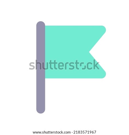 Simple flag for report flat color ui icon. Reporting bugs and issues. Inappropriate content on site. Simple filled element for mobile app. Colorful solid pictogram. Vector isolated RGB illustration