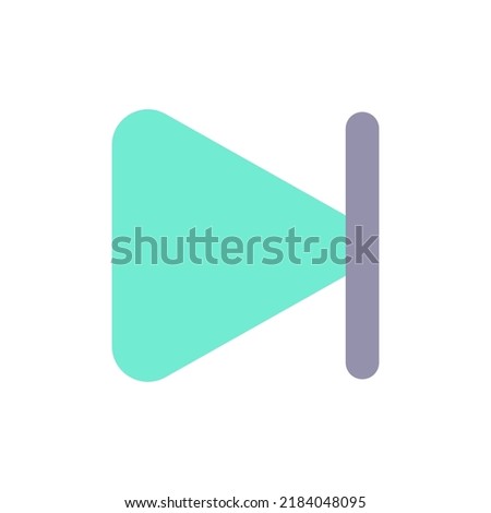 Skip next button flat color ui icon. Music player bar. Playing multimedia file. Progress bar. Simple filled element for mobile app. Colorful solid pictogram. Vector isolated RGB illustration