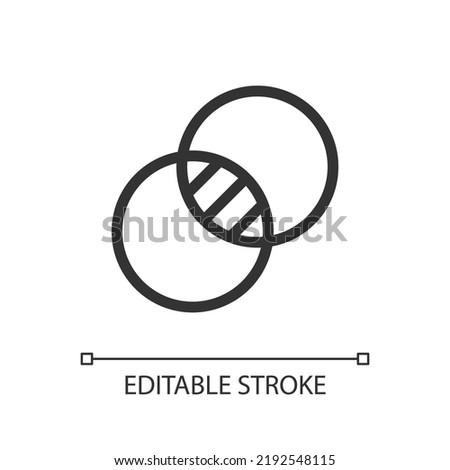 Double exposure pixel perfect linear ui icon. Combine two images at one. Photography editor. GUI, UX design. Outline isolated user interface element for app and web. Editable stroke. Arial font used