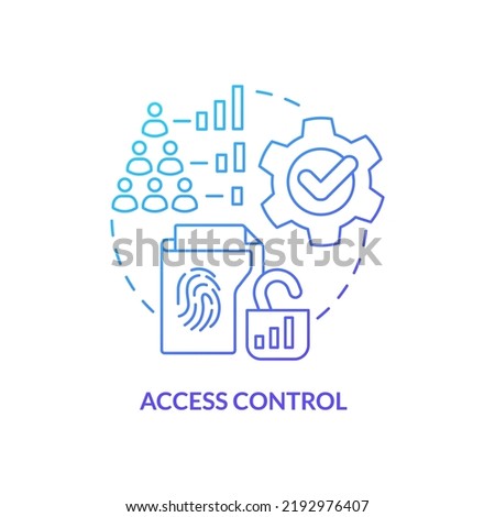 Access control blue gradient concept icon. Part of physical security standard abstract idea thin line illustration. Cybersecurity system. Isolated outline drawing. Myriad Pro-Bold font used