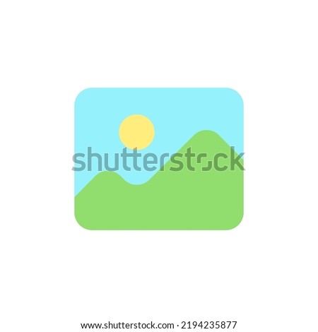 Image flat color ui icon. Visual content. Digital photo gallery. Multimedia reader program. Simple filled element for mobile app. Colorful solid pictogram. Vector isolated RGB illustration