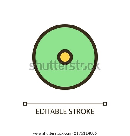 Disc storage pixel perfect RGB color ui icon. Data record device. Simple filled line element. GUI, UX design for mobile app. Vector isolated pictogram. Editable stroke. Arial font used