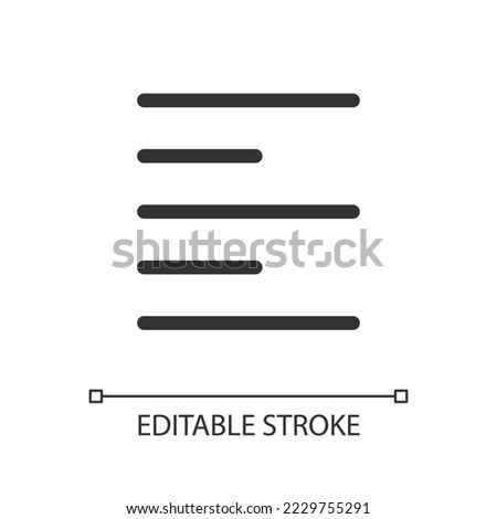 Text pixel perfect linear ui icon. Full document translation. Information and data. GUI, UX design. Outline isolated user interface element for app and web. Editable stroke. Arial font used