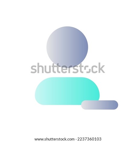 Remove contact flat gradient color ui icon. Delete unwanted user. Address book. Manage content. Simple filled pictogram. GUI, UX design for mobile application. Vector isolated RGB illustration