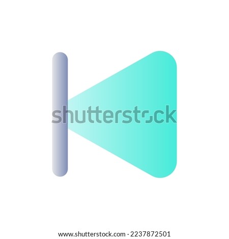 Skip previous button flat gradient color ui icon. Music player bar. Playing multimedia file. Simple filled pictogram. GUI, UX design for mobile application. Vector isolated RGB illustration