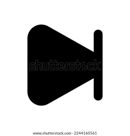 Skip next button black glyph ui icon. Music player bar. Playing multimedia file. User interface design. Silhouette symbol on white space. Solid pictogram for web, mobile. Isolated vector illustration