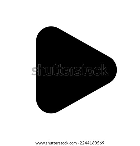 Play button black glyph ui icon. Music player. Playing multimedia file. Playback. User interface design. Silhouette symbol on white space. Solid pictogram for web, mobile. Isolated vector illustration