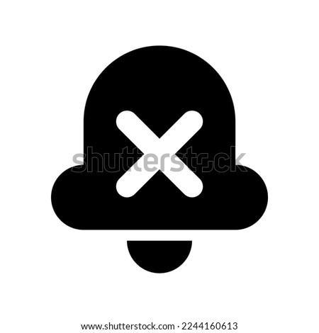 Silent notifications black glyph ui icon. Disable notifications. Adjust setting. User interface design. Silhouette symbol on white space. Solid pictogram for web, mobile. Isolated vector illustration
