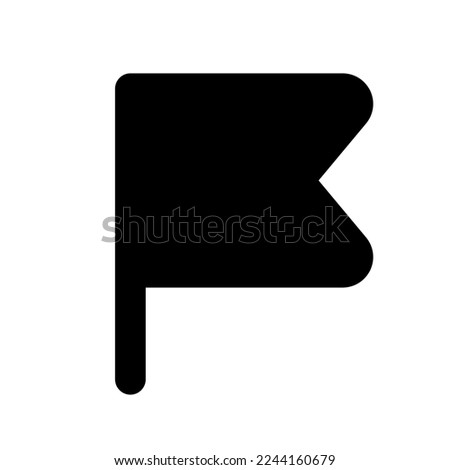 Simple flag for report black glyph ui icon. Reporting bugs and issues on site. User interface design. Silhouette symbol on white space. Solid pictogram for web, mobile. Isolated vector illustration