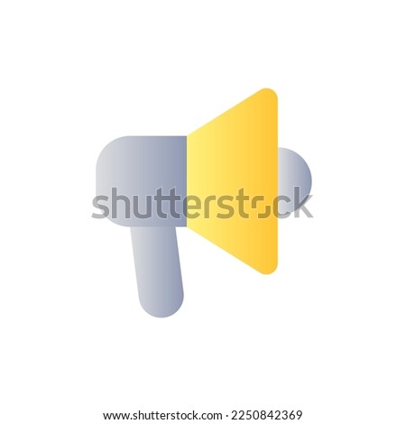 Handheld megaphone flat gradient color ui icon. Announce about sales. Marketing campaign. E commerce. Simple filled pictogram. GUI, UX design for mobile application. Vector isolated RGB illustration