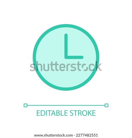 Clock pixel perfect glassmorphism ui icon. Set alarm. Tracking time. Color filled line element with transparency. Vector pictogram in glass morphism style. Editable stroke. Arial font used