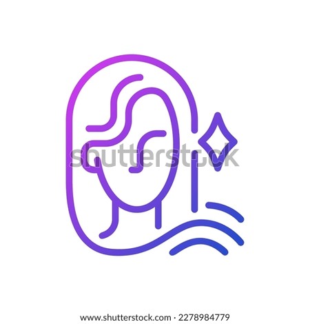 Maiden pixel perfect gradient linear vector icon. Astrological sign in western zodiac system. Female beauty. Thin line color symbol. Modern style pictogram. Vector isolated outline drawing