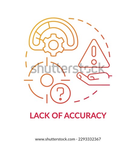 Lack of accuracy red gradient concept icon. Unpredictability. Challenge faced by corporate treasurers abstract idea thin line illustration. Isolated outline drawing. Myriad Pro-Bold font used