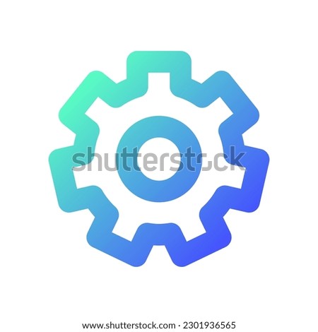 Settings gear pixel perfect gradient linear ui icon. Device configuration. Developer mode. Setup button. Line color user interface symbol. Modern style pictogram. Vector isolated outline illustration