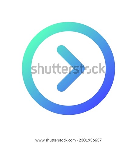 Arrow right button pixel perfect gradient linear ui icon. Next track. Toolbar control. Menu command. Line color user interface symbol. Modern style pictogram. Vector isolated outline illustration