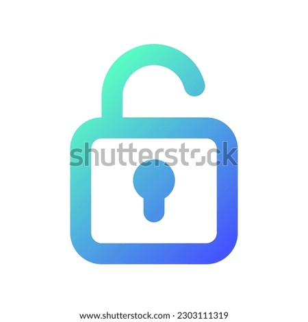 Unlocked padlock pixel perfect gradient linear ui icon. Security setting. Folder access control. Line color user interface symbol. Modern style pictogram. Vector isolated outline illustration
