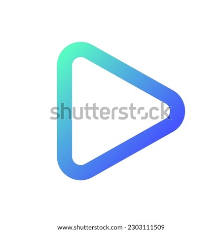 Play button pixel perfect gradient linear ui icon. Music player bar. Playing multimedia file. Playback. Line color user interface symbol. Modern style pictogram. Vector isolated outline illustration