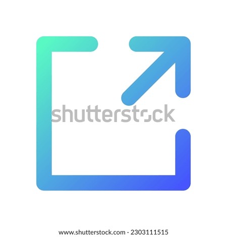 Resize pixel perfect gradient linear ui icon. Changing size of window. Optimize format. Resizable option. Line color user interface symbol. Modern style pictogram. Vector isolated outline illustration