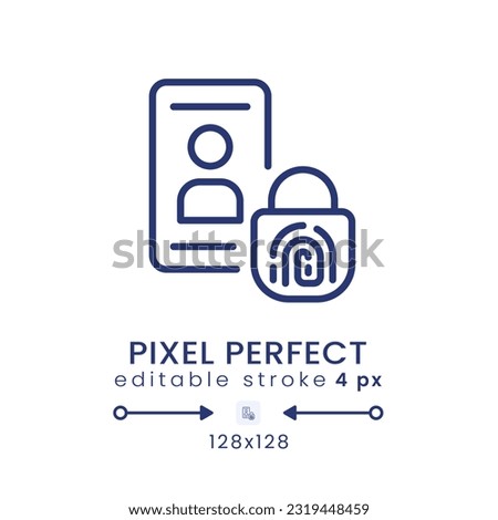 Multi-factor authentication linear desktop icon. Security system. Device protection. Pixel perfect 128x128, outline 4px. GUI, UX design. Isolated user interface element for website. Editable stroke