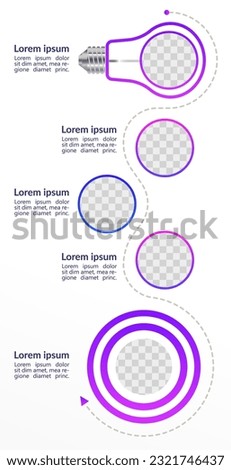 Product improvement infographic chart design template. Abstract infochart with copy space. Instructional graphics with 5 step sequence. Visual data presentation. Arial, Segoe UI Emoji fonts used