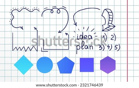 Launching idea infographic chart design element set. Project strategy. Abstract vector symbols for infochart with blank copy spaces. Instructional graphics kit. Arial, Segoe UI Emoji fonts used