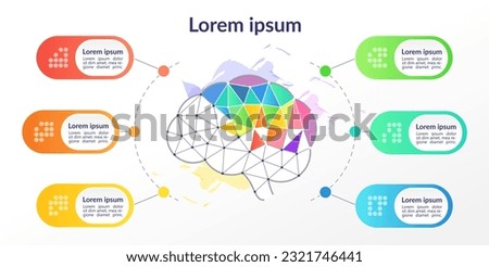 Design thinking infographic chart design template. Abstract infochart with copy space. Instructional graphics with 6 step sequence. Visual data presentation. Arial, Segoe UI Emoji fonts used