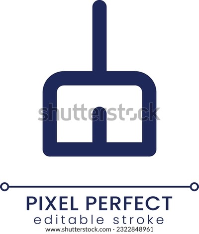 Broom pixel perfect linear ui icon. Erase messages history. Clear cache. Digital tool. GUI, UX design. Outline isolated user interface element for app and web. Editable stroke. Poppins font used