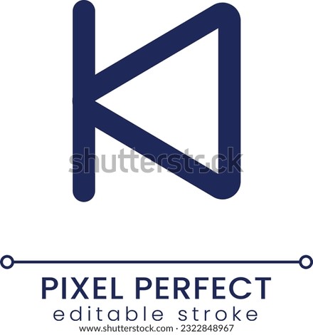 Skip to start pixel perfect linear ui icon. Multimedia player control. Move back. GUI, UX design. Outline isolated user interface element for app and web. Editable stroke. Poppins font used