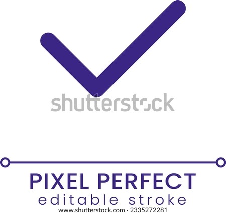 Checkmark pixel perfect RGB color ui icon. Send message. Unread status. Simple filled line element. GUI, UX design for mobile app. Vector isolated pictogram. Editable stroke. Poppins font used