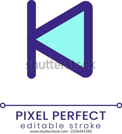 Skip to start pixel perfect RGB color ui icon. Multimedia player control. Simple filled line element. GUI, UX design for mobile app. Vector isolated pictogram. Editable stroke. Poppins font used